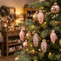 Kūgio mišinys iš stiklo rožinis 5cm 14 vnt | Floristik24.lt