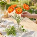 Dirbtinės aguonos Vasarinės Gėlės Oranžinės Ø7cm L78cm 3vnt | Floristik24.lt