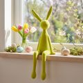 Velykų zuikutis ant lentynos, sukamaisiais raižiniais, gelsvai žalias, 56 cm | Floristik24.lt