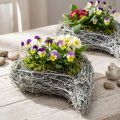 Dekoratyvinis vynmedžio širdies formos vazonas, baltas, kūrybinga sodinimo idėja namams ir dovanai, plastikinė plėvelė, 4 vnt. rinkinys, 15 cm x 23 cm x 5 cm | Floristik24.lt