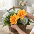 Foam Rose Ø15cm Geltona 4 vnt | Floristik24.lt