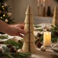 Popierinė Kalėdų eglutė Fir Tree Small Cream Gold H30cm | Floristik24.lt