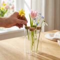Mėgintuvėlis dekoratyvinė vaza kamštiniu dangteliu Ø4cm H18cm 6 vnt | Floristik24.lt