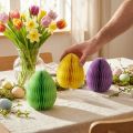 Koriniai margučiai Velykinis popierius stovi žaliai geltonai violetiniai 20cm 3vnt | Floristik24.lt