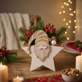 Žvaigždė iš medžio nykštuko aukso baltumo stalo puošmena 15,5×6×16,5 cm | Floristik24.lt