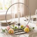 Dekorinis žiedas metalinis žvakidė sidabrinis shabby chic Ø32cm | Floristik24.lt