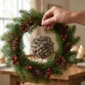 Kūgio rutulys alksnio kankorėžiams kabinti, baltai dažytas, 12 cm | Floristik24.lt