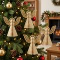 Popierinis angelas Kalėdinis angelas papuošimas popierinis kremas H12cm 4 vnt | Floristik24.lt