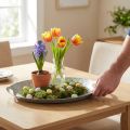 Dekoratyvinis padėklas ovalus metalinis padėklas cinkuotas 47×34×3cm | Floristik24.lt