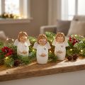Žavingas keraminis angelas su aukso akcentais baltas 7 cm - dovanos idėja ir mylintis papuošimas - 6 vnt. | Floristik24.lt