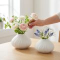Gėlių vaza keraminė svogūno forma balta Ø13cm H13.5cm 2vnt. | Floristik24.lt