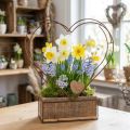 Augalų dėžutė medinė širdelė dekoratyvinė rūdys H41cm/39cm rinkinys 2 vnt | Floristik24.lt