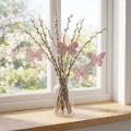 Deco kabykla drugelis rožinis blizgutis 8cm 12vnt | Floristik24.lt