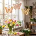 Dekoratyviniai drugeliai Dekoratyvinė kabykla oranžinė/rožinė/geltona 12cm 12 vnt | Floristik24.lt