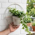 Gėlių vazonas nuskuręs prašmatnus sienų apdaila baltas metalas su pakaba Ø37cm | Floristik24.lt