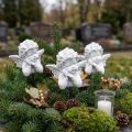 Dekoratyvinis kištukas angelo figūrėlės kapo puošmena balta H5cm 6 vnt | Floristik24.lt