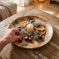 Dekoratyvinės plokštės medienos gamtos, auksinio traškėjimo efekto mango mediena Ø30 | Floristik24.lt