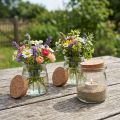 Stiklo apdaila su kamščiu Vintage Clear Natural Ø7cm H8cm 6 vnt | Floristik24.lt
