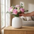 Gėlių vaza, keraminė vaza, dekoratyvinė vaza balta Ø22cm H22,5cm | Floristik24.lt