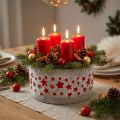 Sodinamosios dubuo Adventui, vazonas su žvaigždutėmis, betono puošmena Ø20cm H11cm | Floristik24.lt
