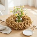 Boho dekoratyvinis vainikas, lininis dekoratyvinis vainikas, natūralus vainikas, sausas, Ø28cm | Floristik24.lt