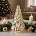 Mini Kalėdų eglutė su LED lemputėmis, sidabro ir aukso spalvos, 28 cm | Floristik24.lt