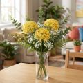 Dekoratyvinis svogūnas Wild Allium dirbtinis geltonas 70cm 3 vnt | Floristik24.lt