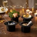 Dekoratyvinis cilindras juodas, Naujųjų metų naktis, kepurė kaip sodinukas H5,5cm 12 vnt. | Floristik24.lt