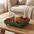 Dekoratyvinis padėklas kvadratinis metalinis padėklas žalias 15 × 15 cm 2 vnt. | Floristik24.lt