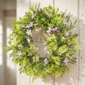 Dirbtinis levandų Bacho gėlių vainikas Violetinė Ø33cm | Floristik24.lt