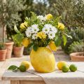 Citrininė vaza keraminė vaza citrinos geltona Viduržemio jūros H19cm | Floristik24.lt