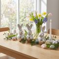Dekoratyvinis Bunny Silver – Moderni Velykinė figūrėlė iš metalo stilingai pavasario puošybai 11cm 3 vnt | Floristik24.lt