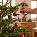 Dekoratyvinės juodos žvaigždės pakabinimui, Kalėdų eglutės papuošalai, Ø12 cm, 12 dalių rinkinys | Floristik24.lt