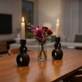 Žvakidės Keraminė Žvakidė Juoda H13cm 2 Vnt | Floristik24.lt