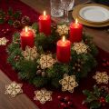 Poinsettias stars kalėdinis papuošimas metalinis Ø6cm 36 vnt | Floristik24.lt