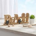 Stovas su užrašu „Beach“ jūrinė puošmena mediena 35×12cm | Floristik24.lt