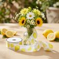 Juostelė citrina dekoratyvinė juostelė vasarinė medžiaginė juostelė geltona 40mm 15m | Floristik24.lt