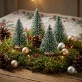 Mini eglės sniegu padengtas žiemos miškas Ø5cm A8cm 12 vnt. | Floristik24.lt