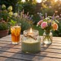 Kvapi žvakė stiklinėje Citronella žvakė alyvuogių žalia H11,5cm | Floristik24.lt