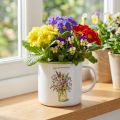 Dekoratyvinis puodelis/vazonas, emaliuotas, Ø11,5 cm, aukštis 10 cm | Floristik24.lt