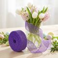 Violetinė džiuto juostelė, 5 cm pločio, 40 m ilgio | Floristik24.lt