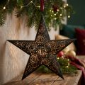 Kalėdinė kabykla star metal star black H25.5cm | Floristik24.lt