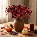 Gypsophila dirbtinės raudonos dirbtinės gėlės rudens 29,5cm 18vnt | Floristik24.lt