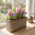 Planter Planter Keraminis dubuo Rudas, Baltas 23×11×11cm | Floristik24.lt