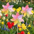 Vėjo malūno apdaila Vėjo malūnas Natural Colorful Ø21.5cm H55cm 3vnt. | Floristik24.lt