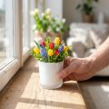 Stiklinis puodas Ø7,8cm H8cm baltas | Floristik24.lt