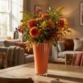 Vaza Oranžinė Gėlių Vaza Dekoratyvinė Vaza Fizzy Siena Ø20cm H35cm | Floristik24.lt
