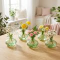 Stiklinės vazos svogūninės žalios mini vazos Ø9cm A6cm 6 vnt. | Floristik24.lt