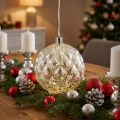 Rutulinis plastikinis sidabrinis Ø15cm LED akumuliatoriams | Floristik24.lt