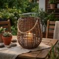 Dekoratyvinis žibintas, žvakių apdaila su rankena, žibintas krepšelyje Ø23cm H27cm | Floristik24.lt